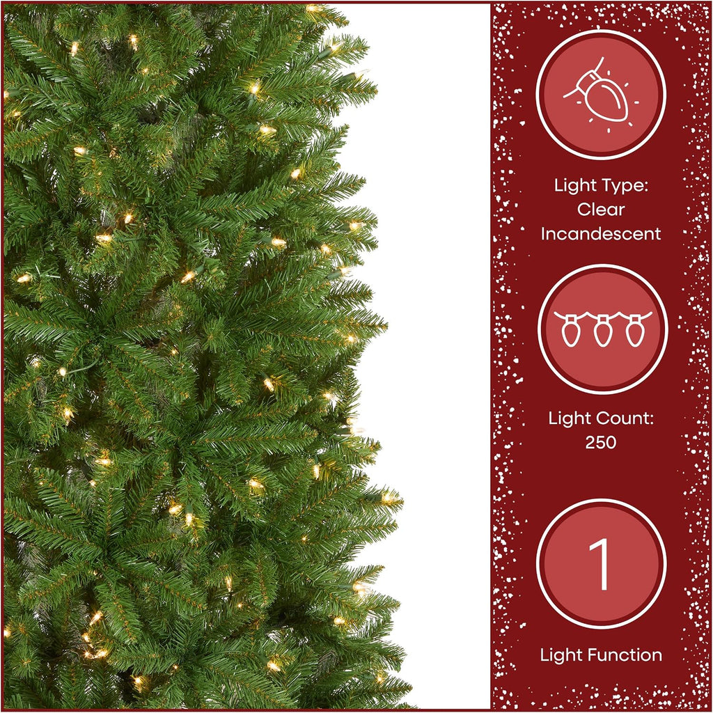 National Tree Company 6.5ft Pre-Lit Kingswood Fir Slim Christmas Tree