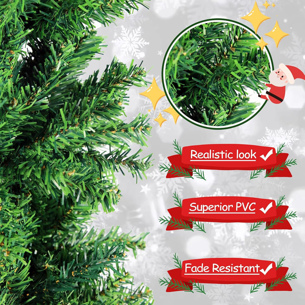 Suunyglade 4FT Green Artificial Christmas Tree, Premium Hinged Pine Tree