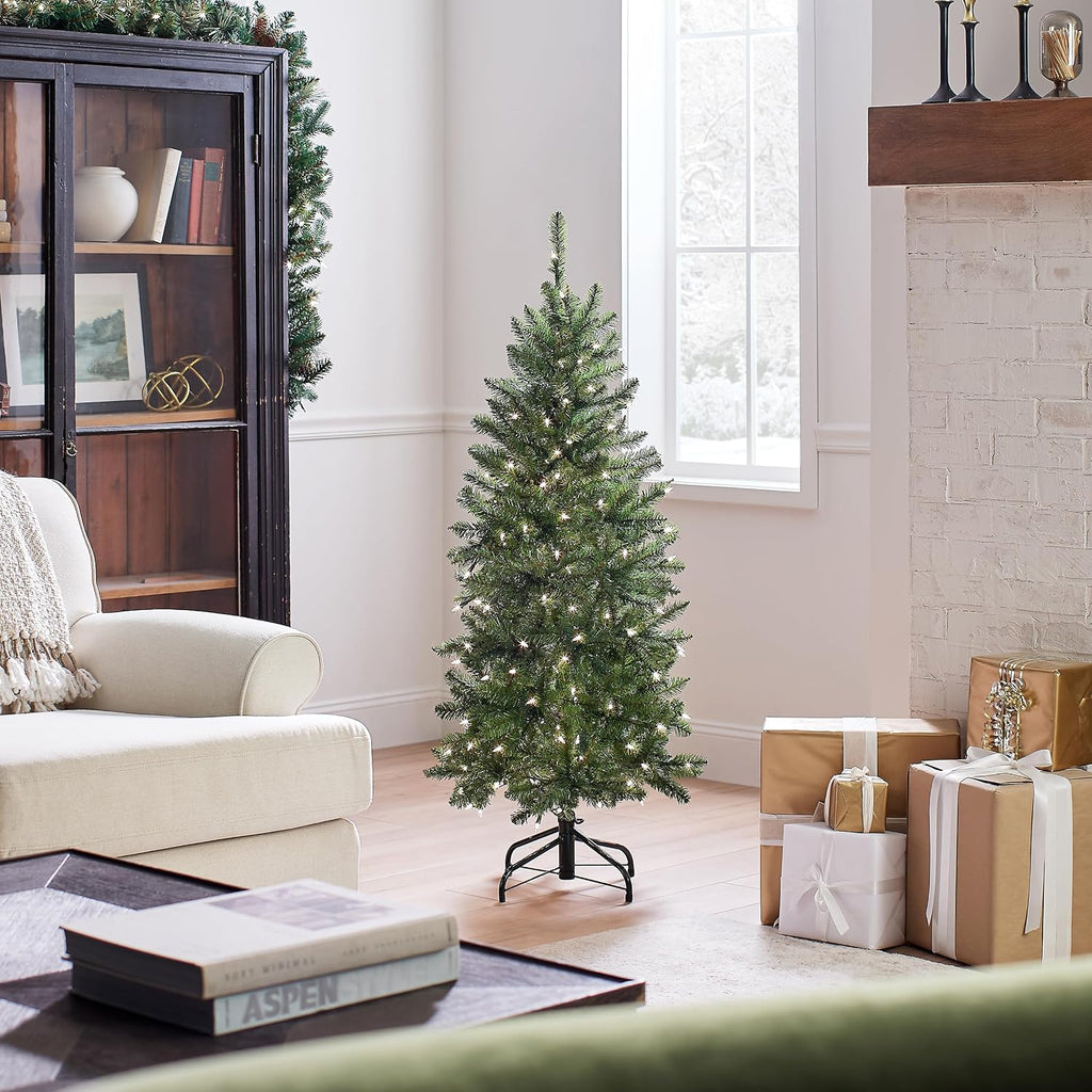 National Tree Company 4.5ft Pre-Lit Kingswood Fir Slim Christmas Tree