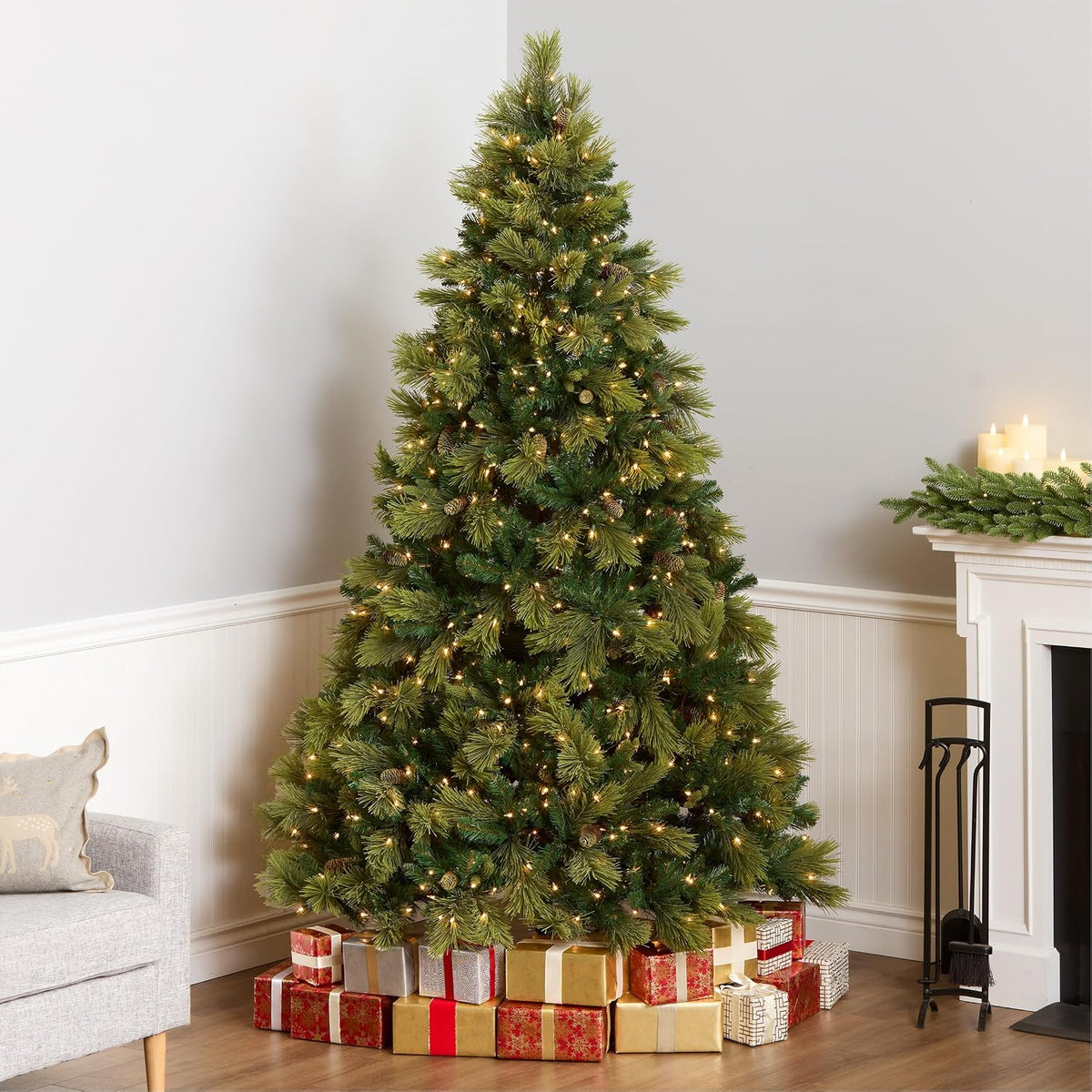 National Tree Company 7.5ft Pre-Lit Carolina Pine Artificial Christmas Tree