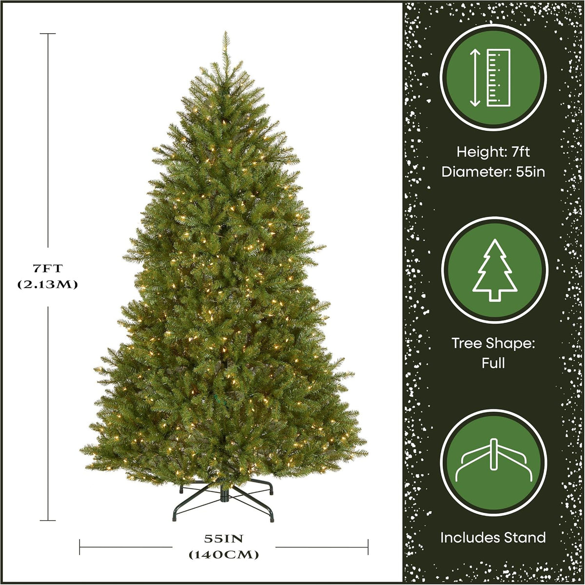 National Tree Company 7ft Pre-Lit Dunhill Fir Artificial Christmas Tree