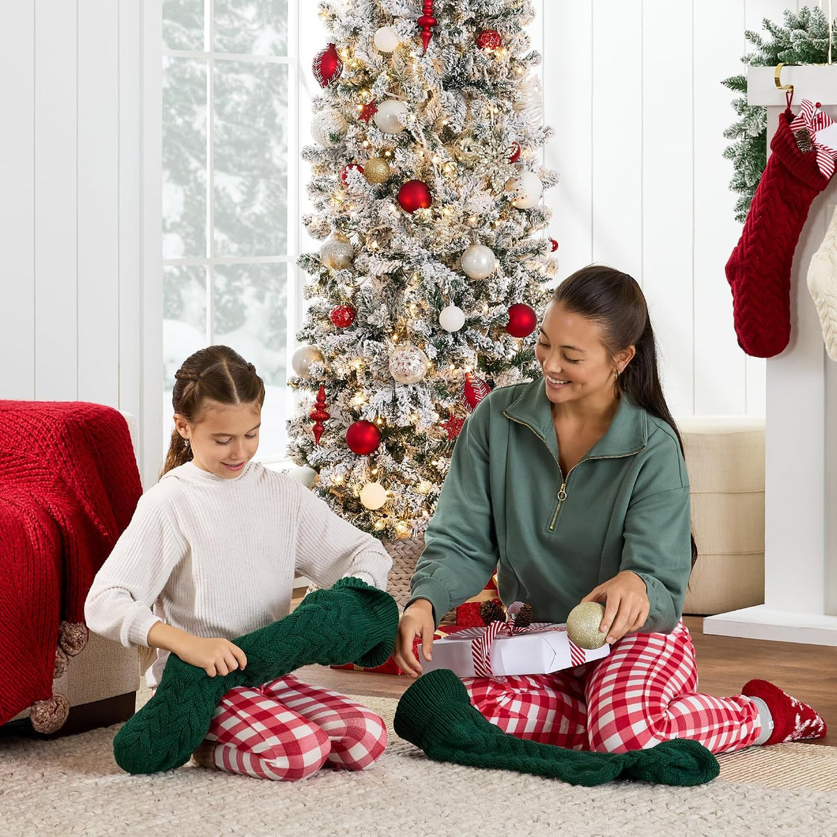 Best Choice Products 6ft Flocked Pencil Christmas Tree w/Twinkling LEDs, Pre-Lit Slim Artificial Holiday Decoration, Lighted Skinny w/Base, 250 Lights, 502 Tips, Warm White Lights
