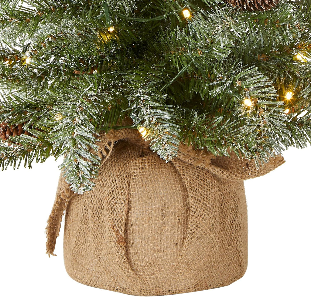 National Tree Company 2ft Pre-Lit Flocked Mini Artificial Christmas Tree