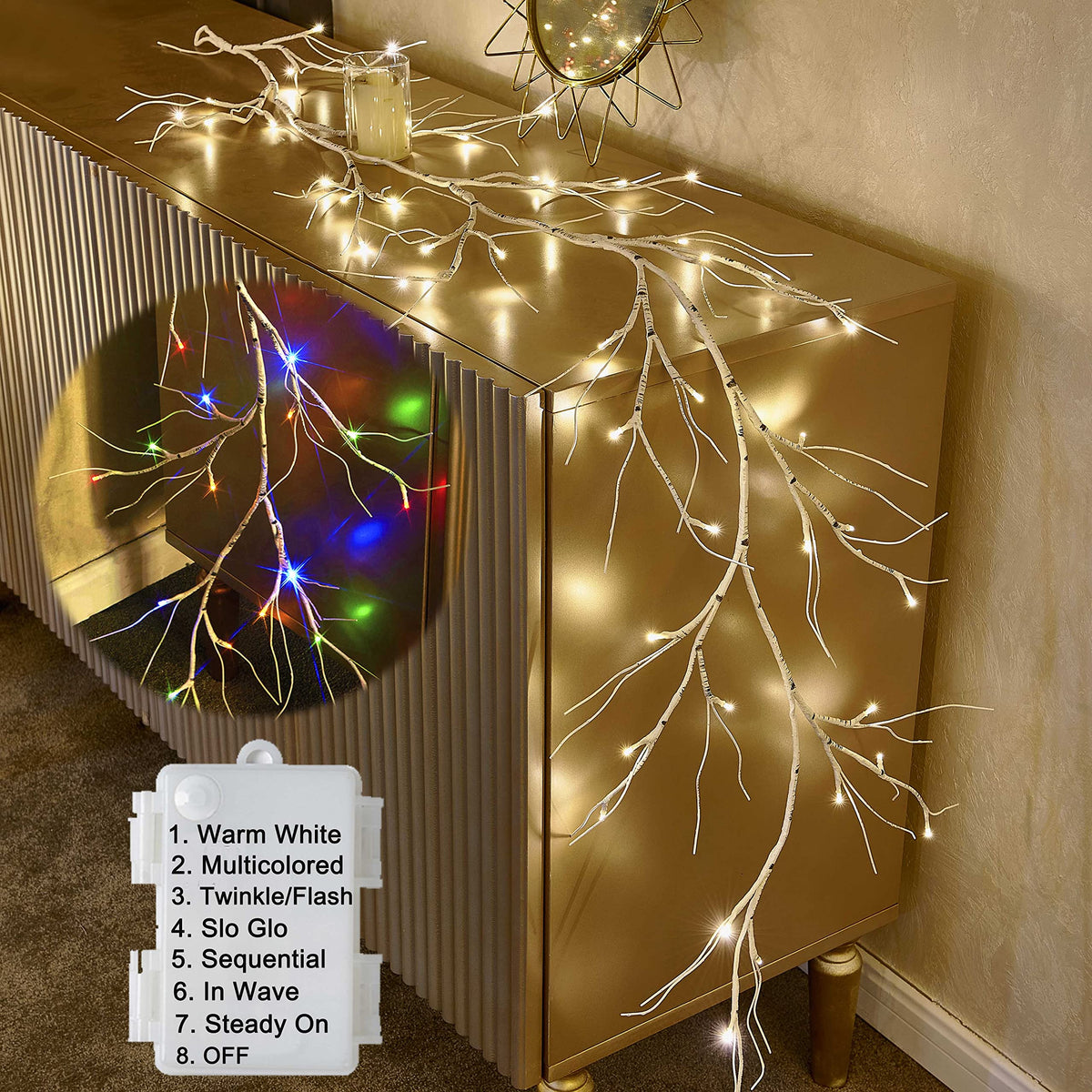 Hairui Lighted Maple Leaf Garland with Timer 6FT 24 Warm White LED, Fall Garland with Lights Battery Operated for Thanksgiving Harvest Christmas Wedding Decoration Indoor Outdoor