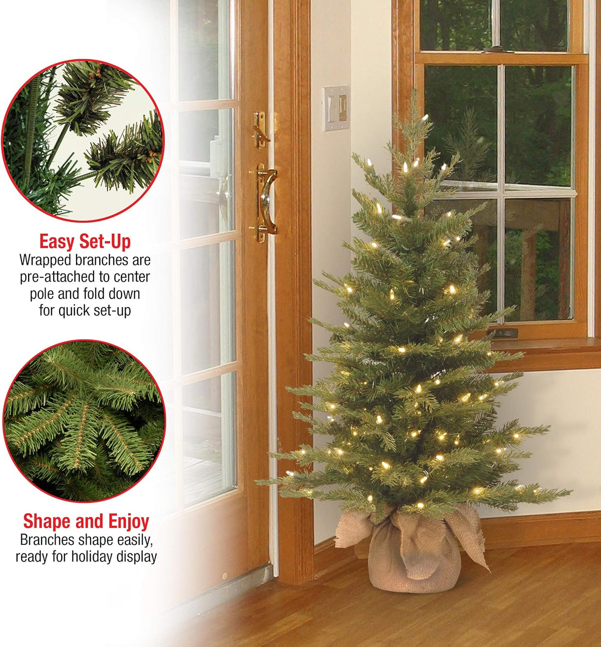 National Tree Company 3ft Pre-Lit Nordic Spruce Mini Christmas Tree