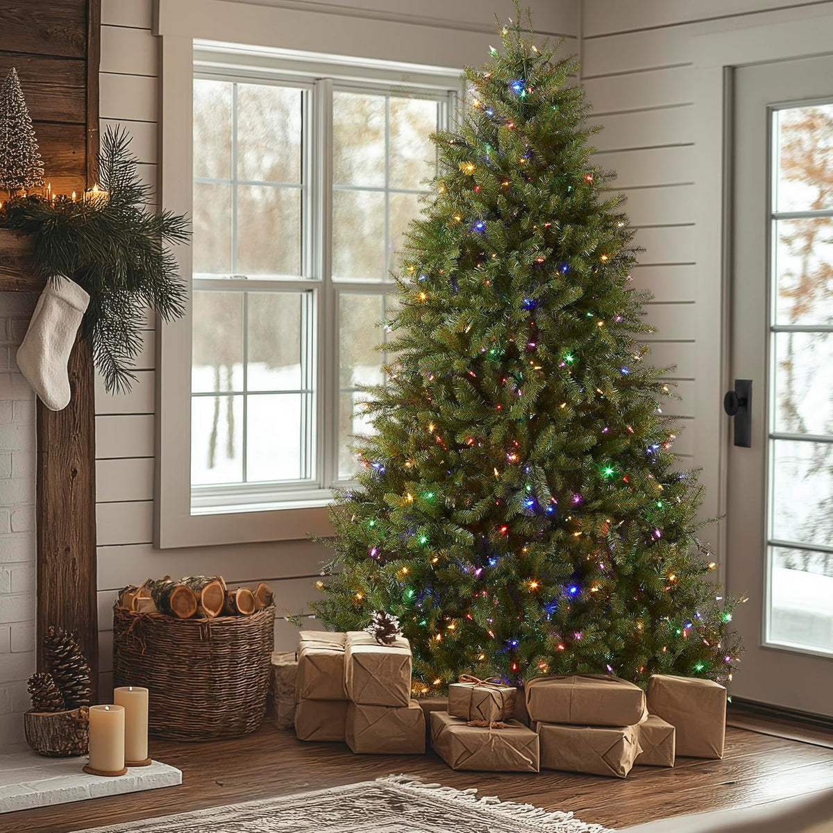 National Tree Company 7.5ft Pre-Lit Dunhill Fir Artificial Christmas Tree
