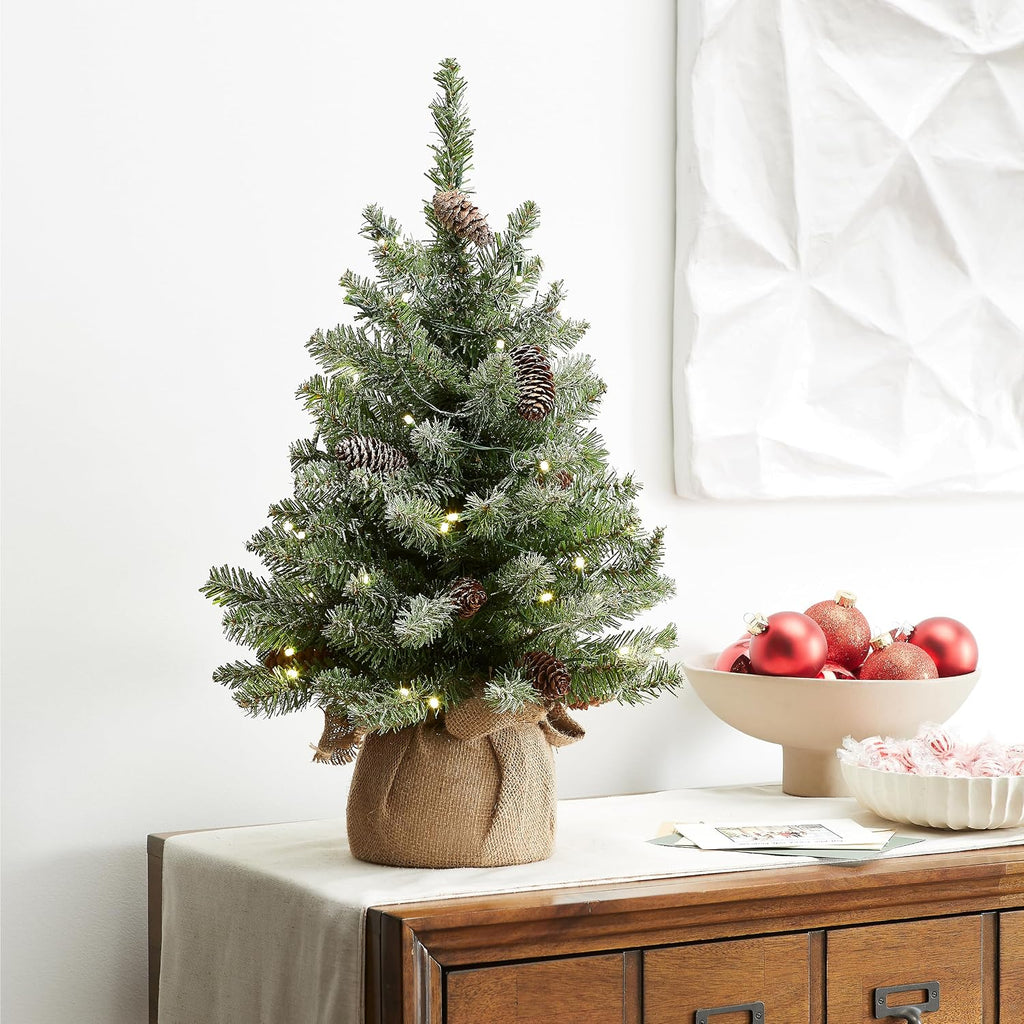 National Tree Company 2ft Pre-Lit Flocked Mini Artificial Christmas Tree
