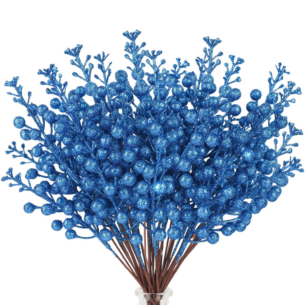 36Pcs Christmas Glitter Berry Stems, 9.5'' Artificial Christmas Tree Picks