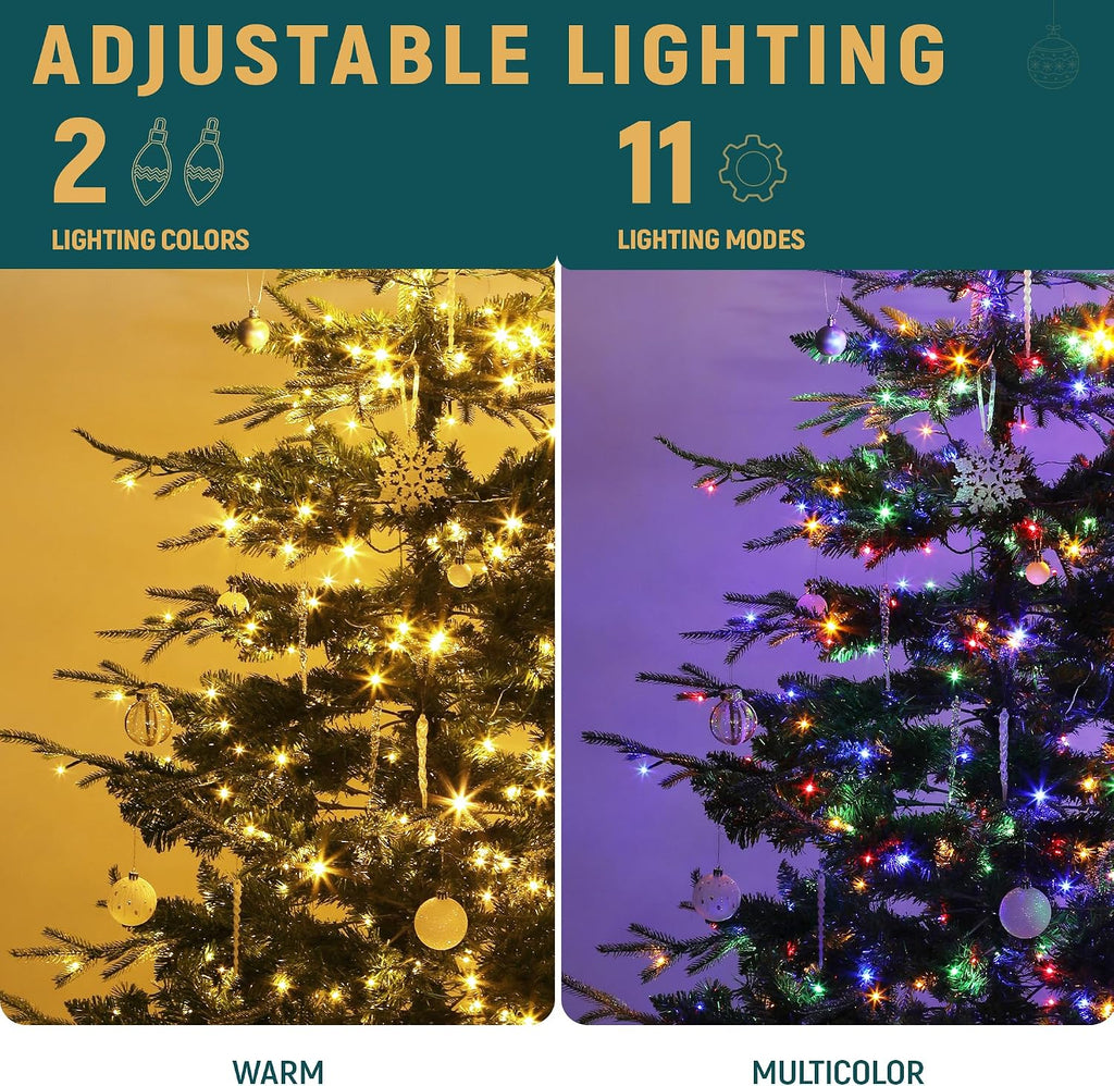YITAHOME 6.5ft Prelit Aspen Fir Crystal-Decorated Christmas Tree w/Remote