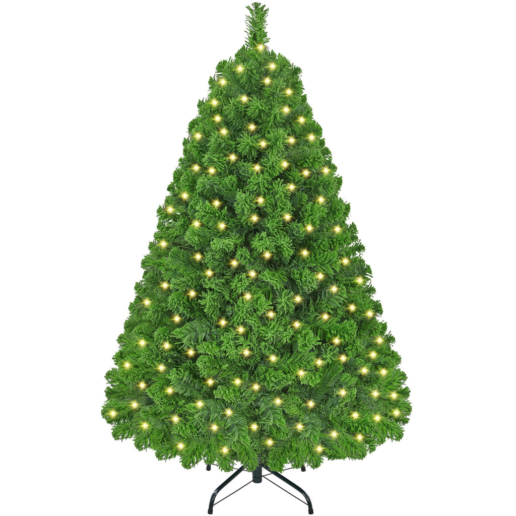 Yaheetech 6ft Pre-Lit Snow Flocked Artificial Christmas Tree, 250 Lights