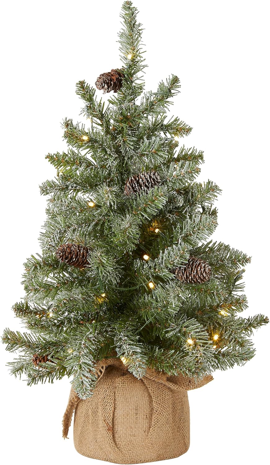 National Tree Company 2ft Pre-Lit Flocked Mini Artificial Christmas Tree
