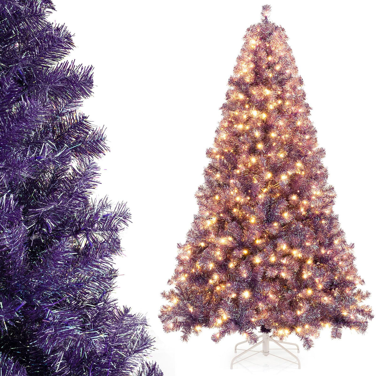 COSTWAY 4 FT Pre-lit Christmas Tree, Artificial Holiday Xmas Tree