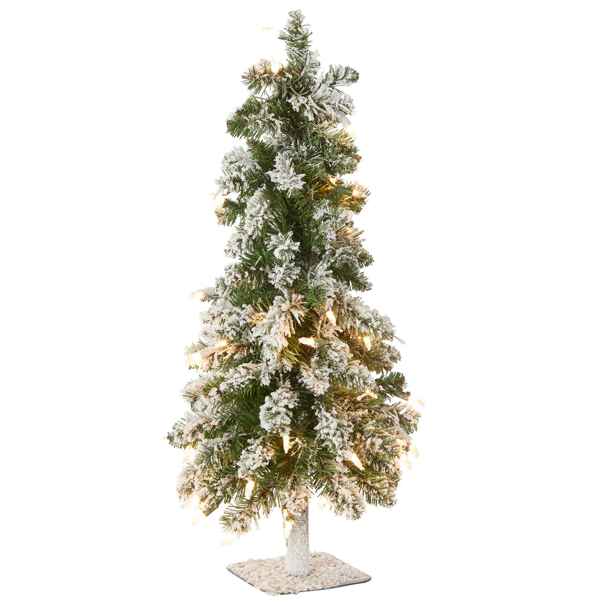 National Tree Company 3ft Pre-Lit Flocked Downswept Christmas Forestree