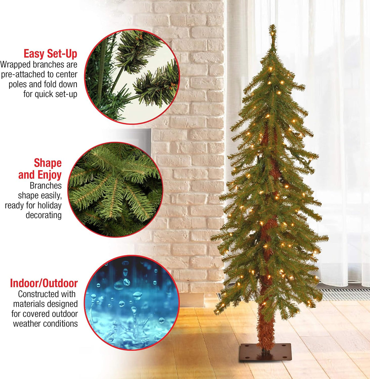 National Tree Company 4ft Pre-Lit Hickory Cedar Artificial Christmas Tree