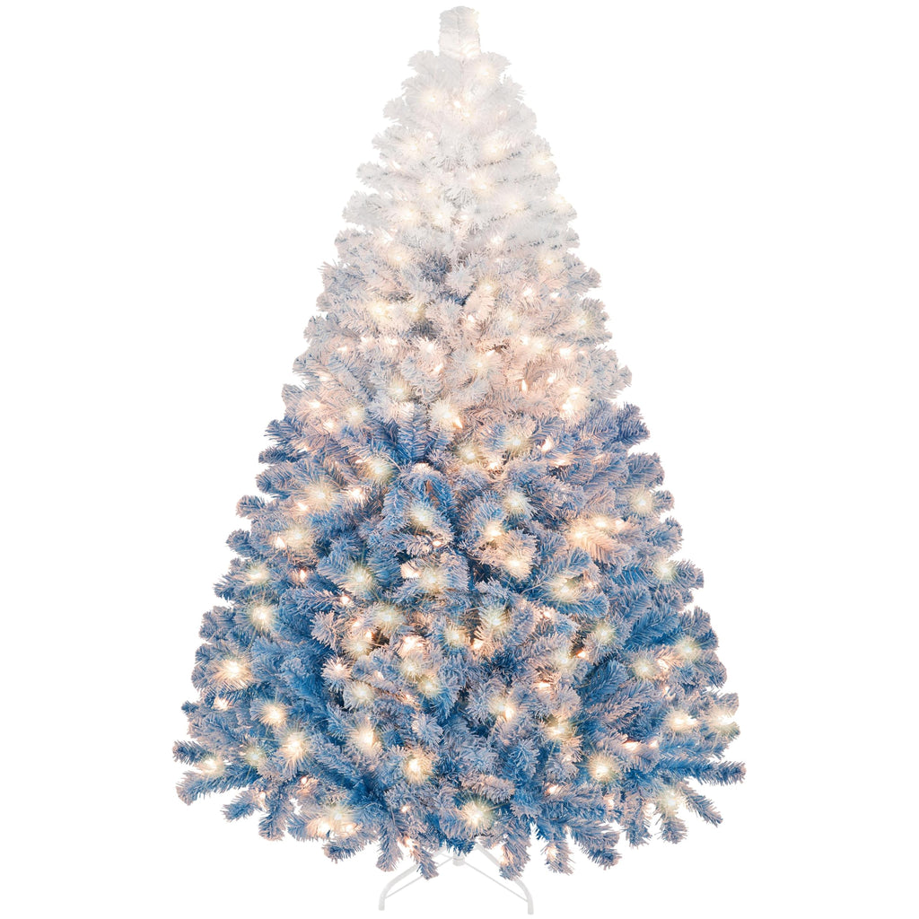 Yaheetech 6ft Pre-Lit Snow Flocked Artificial Christmas Tree, 250 Lights