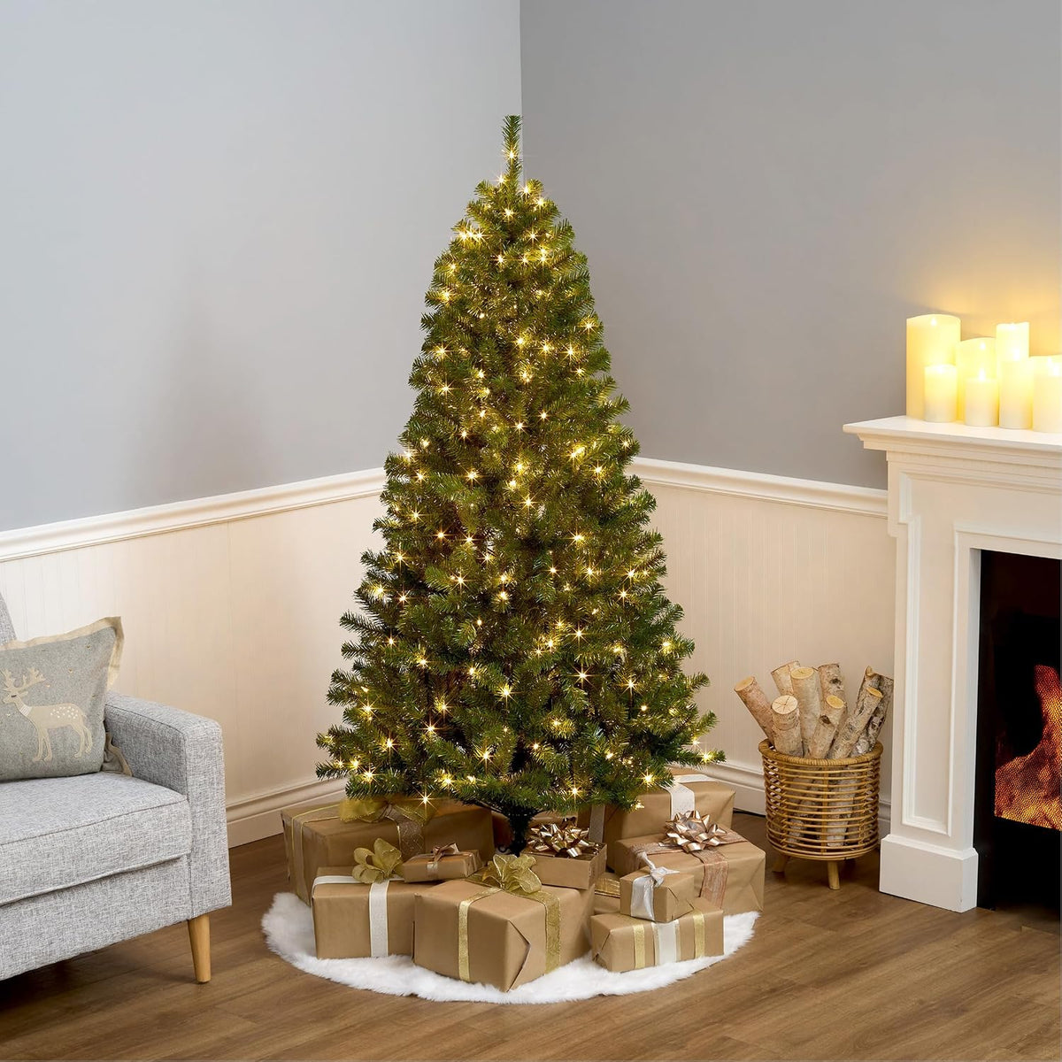 National Tree Company 6ft Pre-Lit North Valley Spruce Christmas Tree