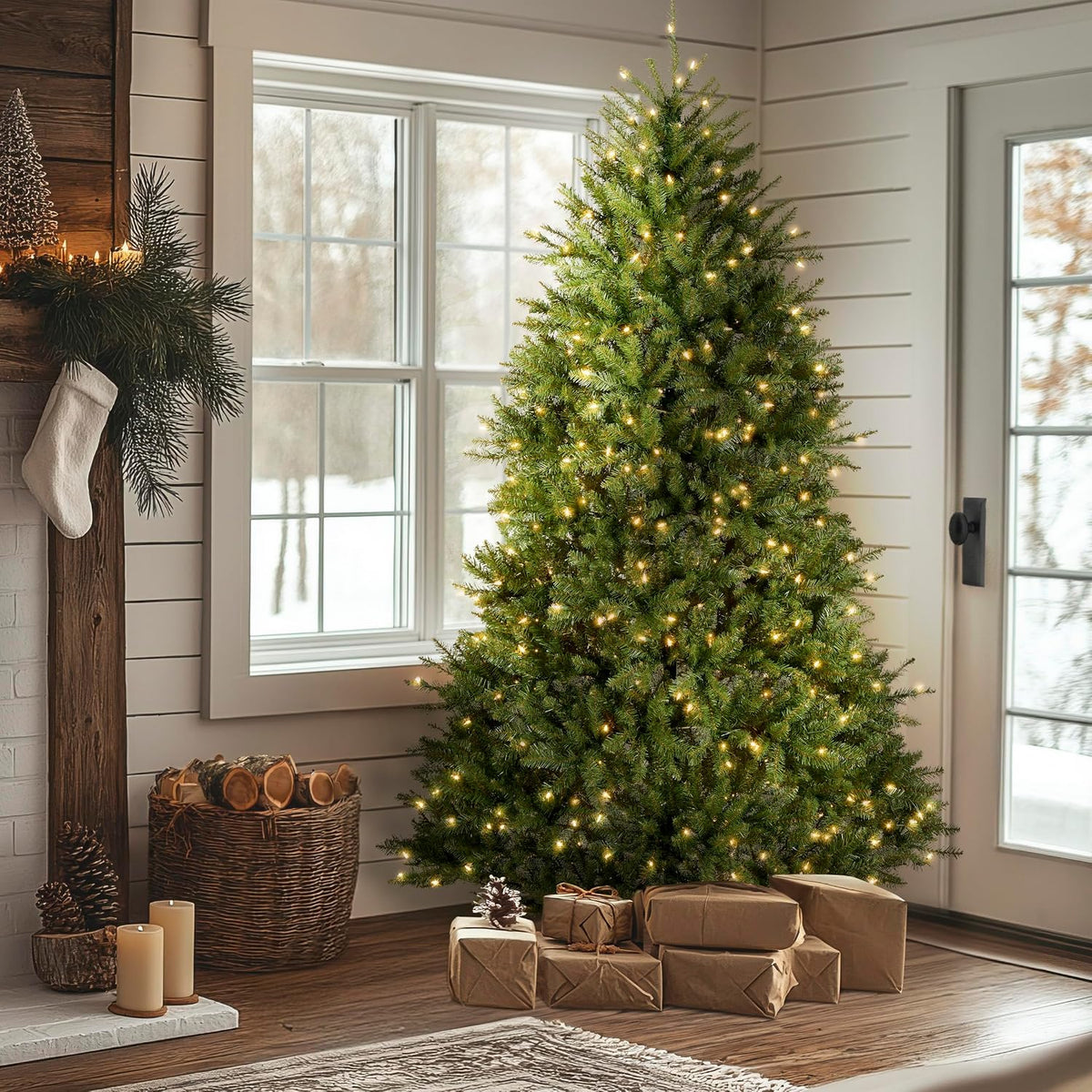 National Tree Company 7ft Pre-Lit Dunhill Fir Artificial Christmas Tree