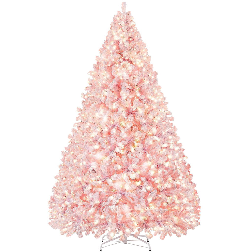 Yaheetech 6ft Pre-Lit Snow Flocked Artificial Christmas Tree, 250 Lights