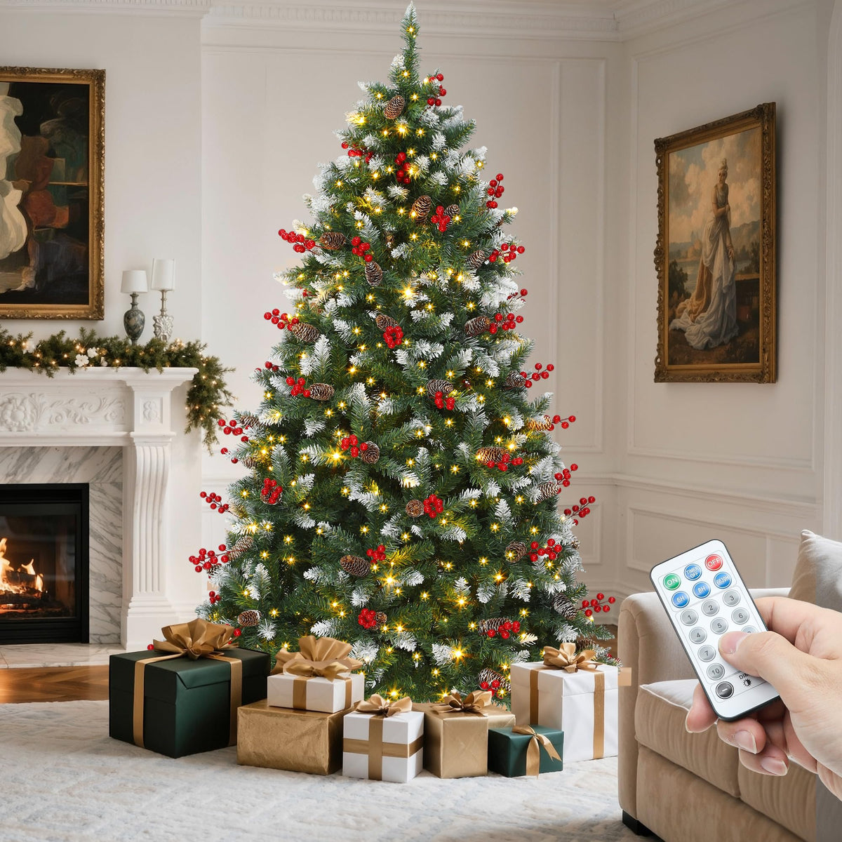 YITAHOME Prelit Green Christmas Tree 6ft with Remote