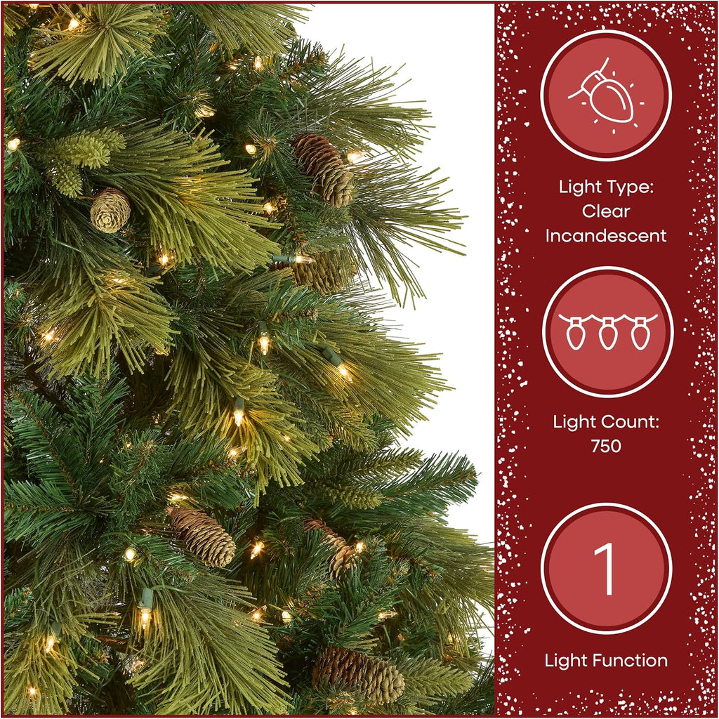 National Tree Company 7.5ft Pre-Lit Carolina Pine Artificial Christmas Tree